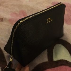 Black Coach makeup/cosmetic bag